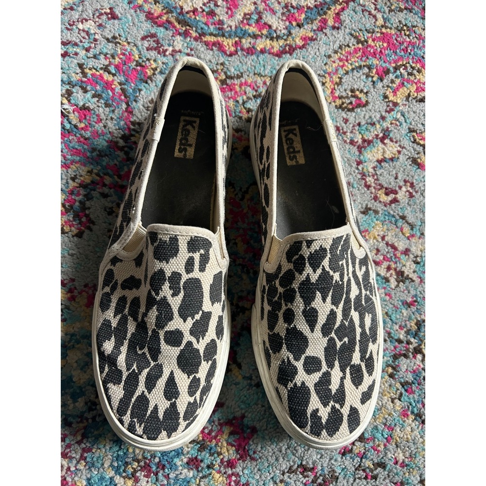 Keds Slip On Sneakers Leopard Animal Print Canvas Low Top Shoes